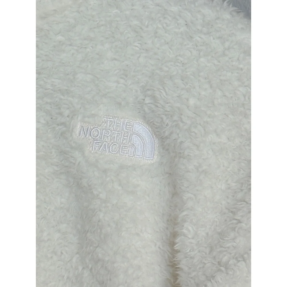 The North Face Fleece Hoodie Girls L 12 Cream High Pile Full Zip Jacket
